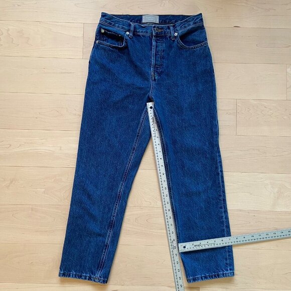 Everlane The 90s Cheeky Jeans Organic Cotton Denim size28 Ankle Blue button fly - Picture 9 of 12